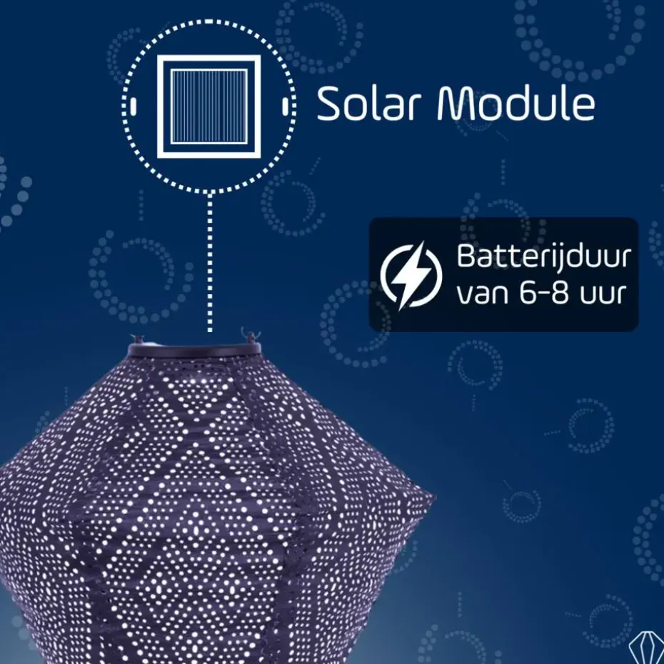 LUMIZ Solar Lampion Ikat Diamond - 28 cm - Future Dusk