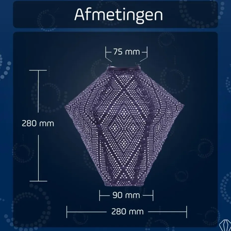 LUMIZ Solar Lampion Ikat Diamond - 28 cm - Future Dusk