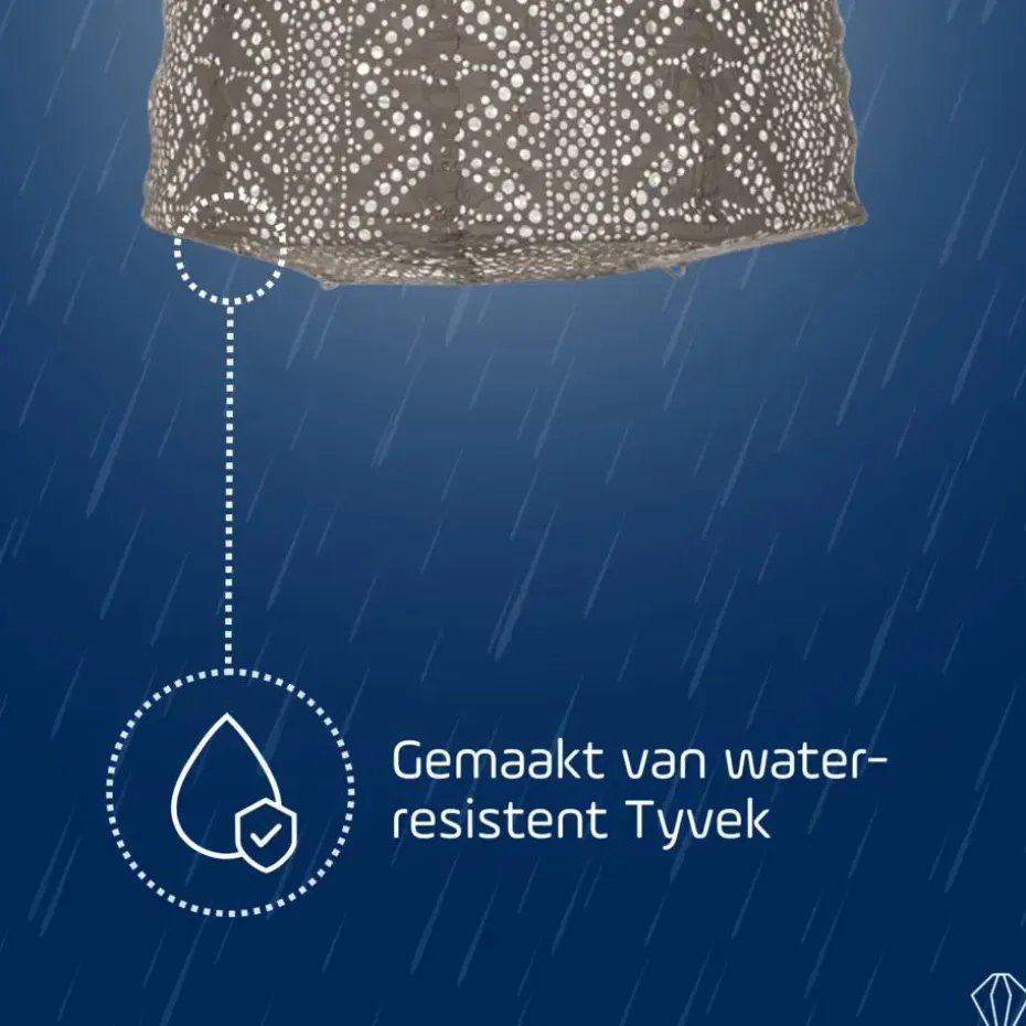 LUMIZ Solar Lampion Lace Lamp - 20 cm - Taupe