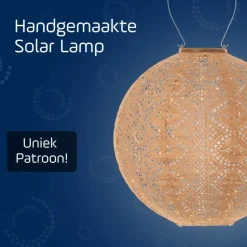 LUMIZ Solar Lampion Lace Rond - 30 cm - Abrikoos