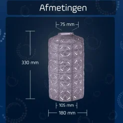 LUMIZ Solar Lampion Mandela Cylinder - 18 cm - Lichtpaars