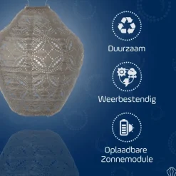 LUMIZ Solar Lampion Mandela Jar - 30 cm - Taupe