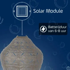 LUMIZ Solar Lampion Mandela Jar - 30 cm - Taupe