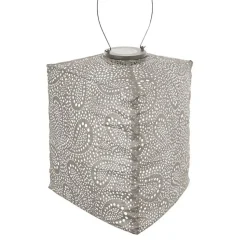 LUMIZ Solar Lampion Paisley Triangle - 28 cm - Licht Taupe