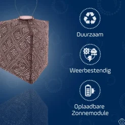 LUMIZ Solar Lampion Topaze Triangle - 28 cm - Plum