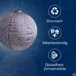 LUMIZ Solar Lampion Verso Rond - 40 cm - Paars