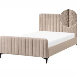 LUNAN - Tweepersoonsbed - Beige - 120 x 200 cm - Bouclé
