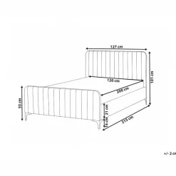 LUNAN - Tweepersoonsbed - Lichtblauw - 120 x 200 cm - Fluweel