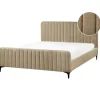 LUNAN - Tweepersoonsbed - Taupe - 160 x 200 cm - Bouclé