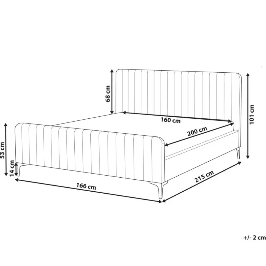 LUNAN - Tweepersoonsbed - Taupe - 160 x 200 cm - Bouclé
