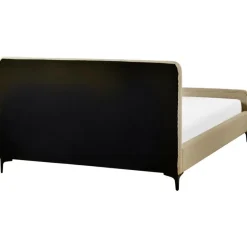 LUNAN - Tweepersoonsbed - Taupe - 160 x 200 cm - Bouclé