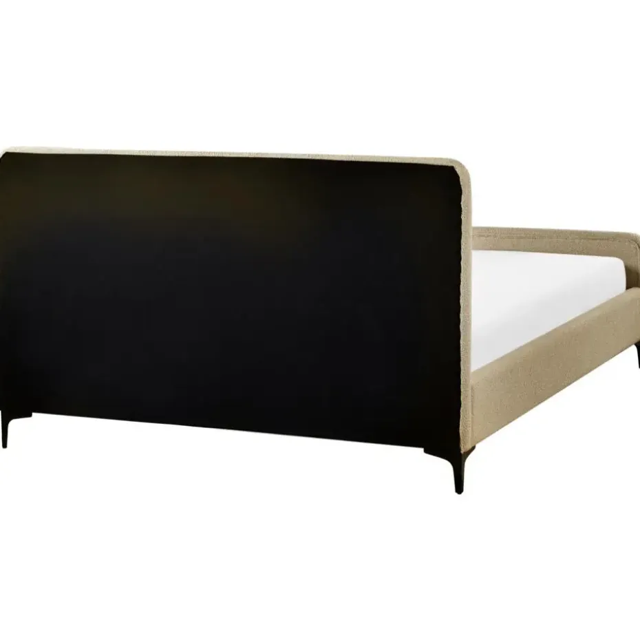 LUNAN - Tweepersoonsbed - Taupe - 160 x 200 cm - Bouclé