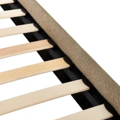 LUNAN - Tweepersoonsbed - Taupe - 160 x 200 cm - Bouclé