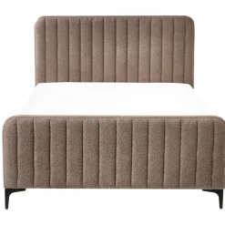 LUNAN - Tweepersoonsbed - Taupe - 120 x 200 cm - Bouclé