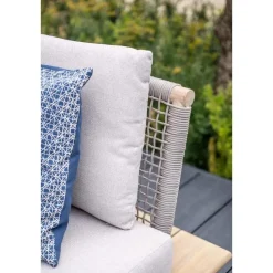 Lunar tweezitsbank - acaciahout met white wash - taupe - grey sand