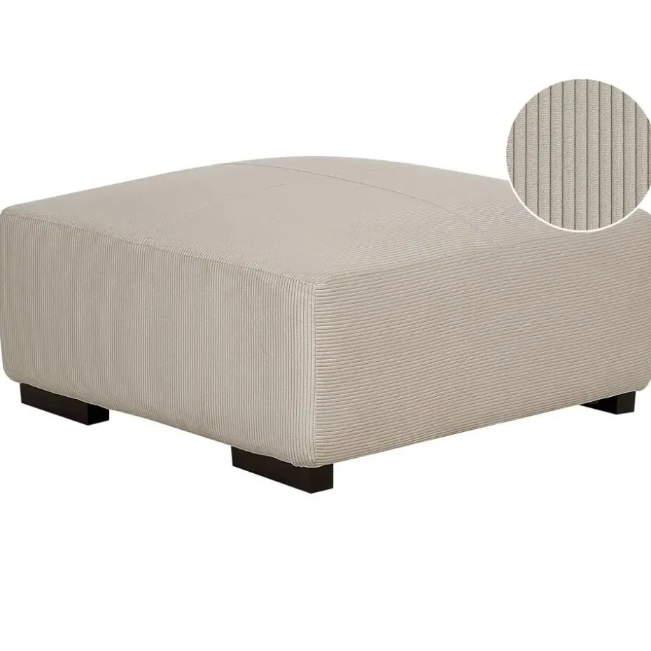 LUNGO - Ottomaan - Beige - Corduroy