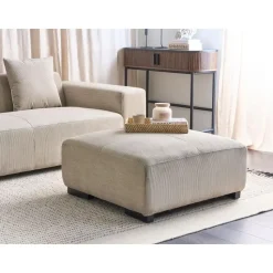 LUNGO - Ottomaan - Beige - Corduroy