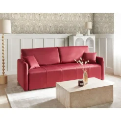 LUVOS - Driezitsbank - Bordeauxrood - Fluweel
