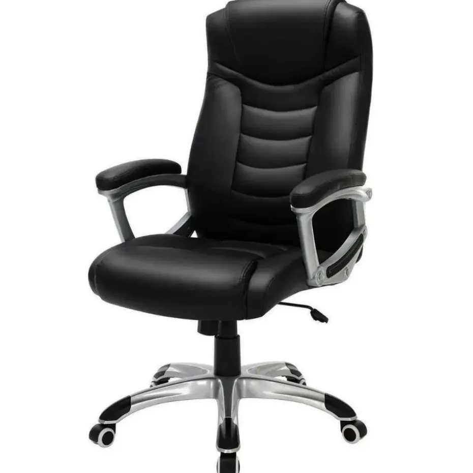 Luxe design manager bureaustoel - kunstleer - zware belasting - zwart