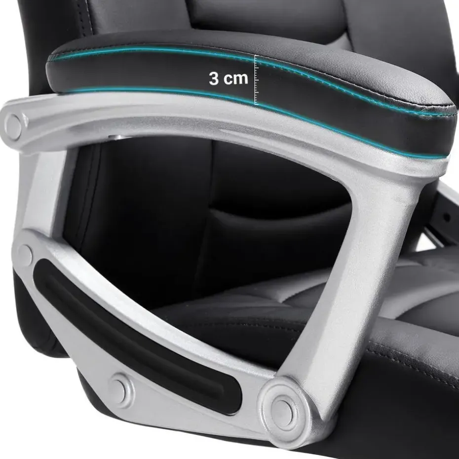 Luxe design manager bureaustoel - kunstleer - zware belasting - zwart