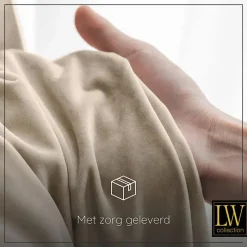 LW Collection Gordijnen beige 240x140CM met haakjes Velvet 1 stuk