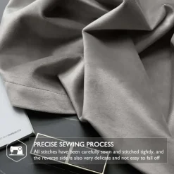 LW Collection Gordijnen Grijs 270x290cm Velvet Kant en klaar 1 stuk