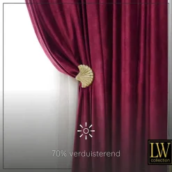LW Collection Gordijnen Rood 245x290cm Velvet Kant en klaar 1 stuk