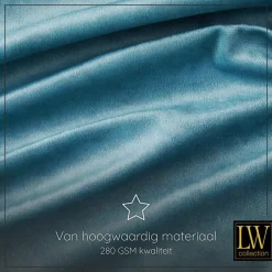LW Collection Gordijnen Turquoise 270x290cm Velvet Kant en klaar 1 stuk