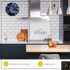 LW Collection Keukenklok Ethan blauw 30cm