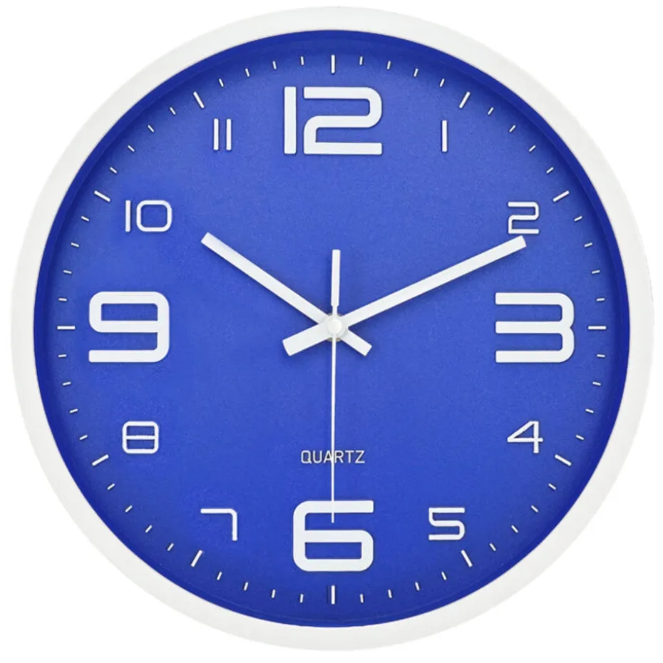 LW Collection Keukenklok Xenn7 blauw wit 30cm