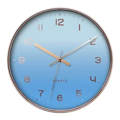 LW Collection Keukenklok Emma lichtblauw rosé 30cm