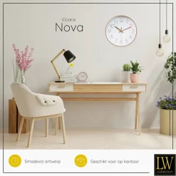 LW Collection Keukenklok Nova rosé 30cm