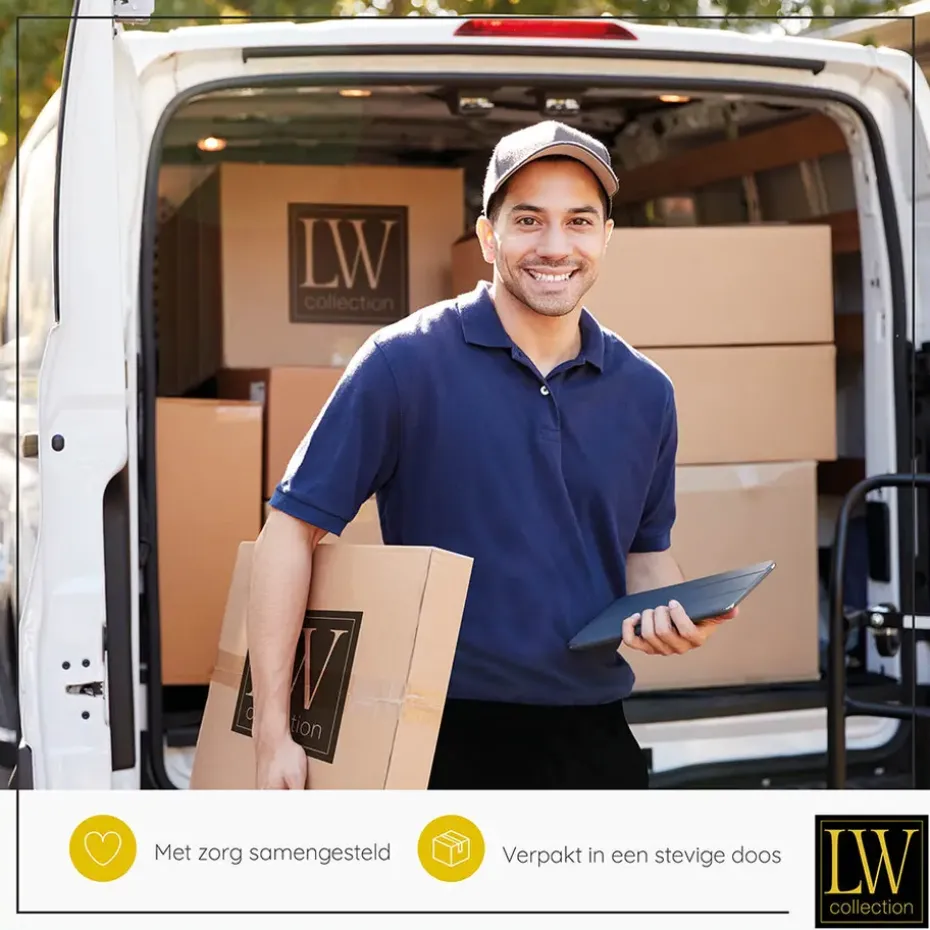 LW Collection Keukenklok Andrea wit roze 30cm