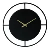 LW Collection Wandklok Danial zwart goud 60cm