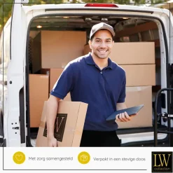 LW Collection Wandklok Danial zwart goud 60cm