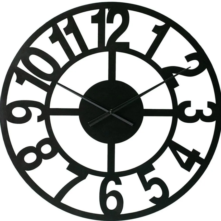 LW Collection Wandklok Jannah zwart 60cm