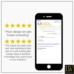 LW Collection Wandklok Olivier zilver 40cm