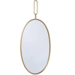LW Collection Wandspiegel goud rond ovaal 45x96 cm metaal