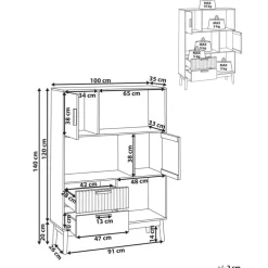 LYNWOOD - Boekenkast - Lichthout - MDF