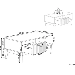LYNWOOD - Salontafel - Lichthout - MDF