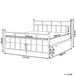 LYNX - Tweepersoonsbed - Zwart - 120 x 200 cm - Metaal