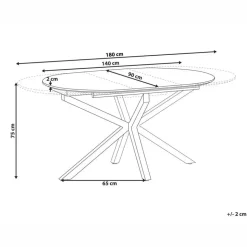 MACQUARIE - Eettafel uitschuifbaar - Bruin - 140/180 x 90 cm - MDF