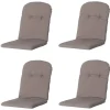 Madison - Kuipstoelkussen Hoge Rug Panama taupe - Ca. 96x45 cm - Set van 4