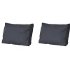 Madison - Lounge Rugkussen Basic black - Ca. 40x60 cm - Set van 2