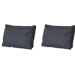 Madison - Lounge Rugkussen Basic black - Ca. 43x73 cm - Set van 2