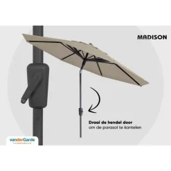 Madison - Parasol Paros II Round Ecru - 300cm - Beige