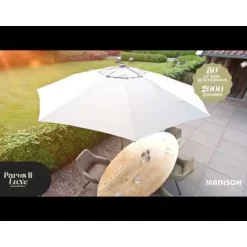 Madison - Parasol Paros II Round Ecru - 300cm - Beige