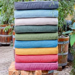 Madison - Stapelstoelkussen Silver canvas eco+ - Ca. 97x49 cm - Set van 4