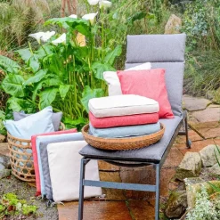 Madison - Stapelstoelkussen Silver canvas eco+ - Ca. 97x49 cm - Set van 4