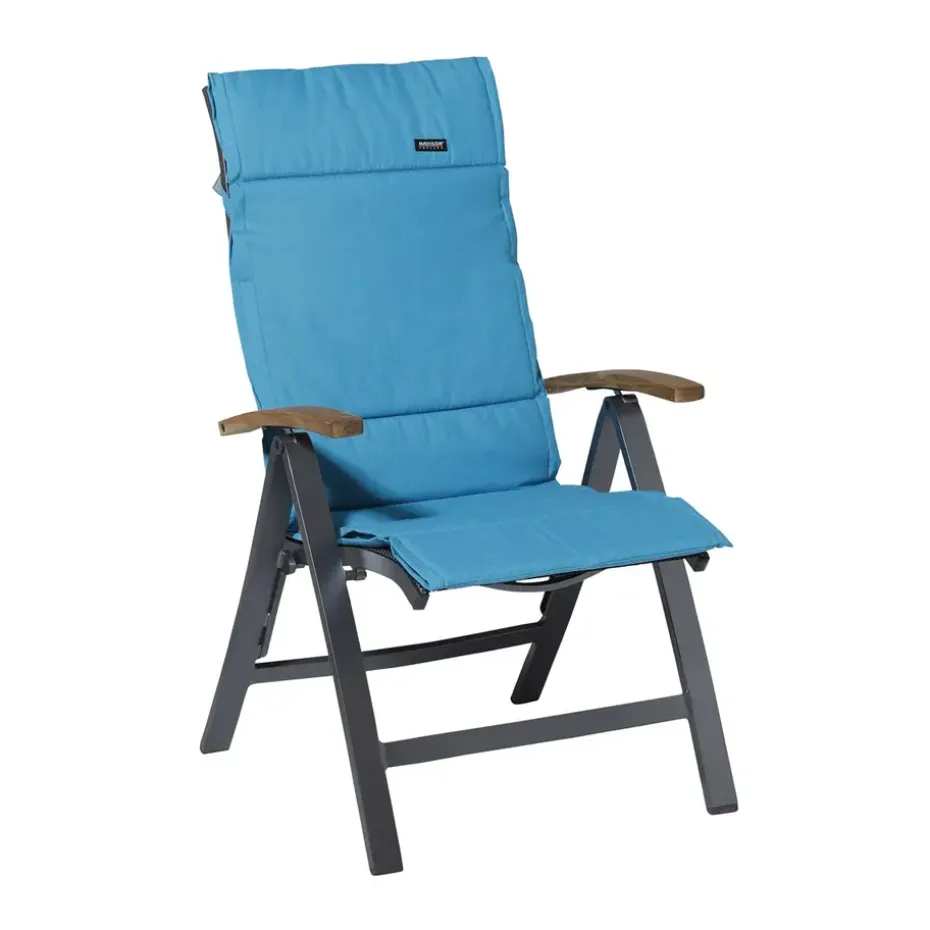 Madison - Tuinkussen Fiber Deluxe Panama aqua - Ca. 125x50 cm - Set van 4